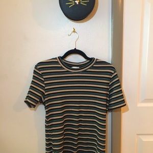 Gold green and black tee
